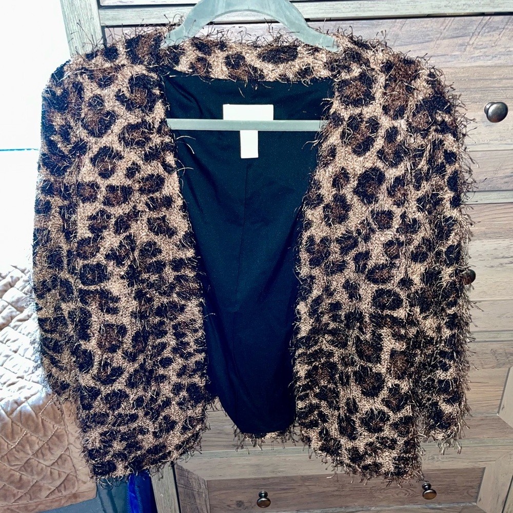 Chico’s Cropped Animal Print Jacket